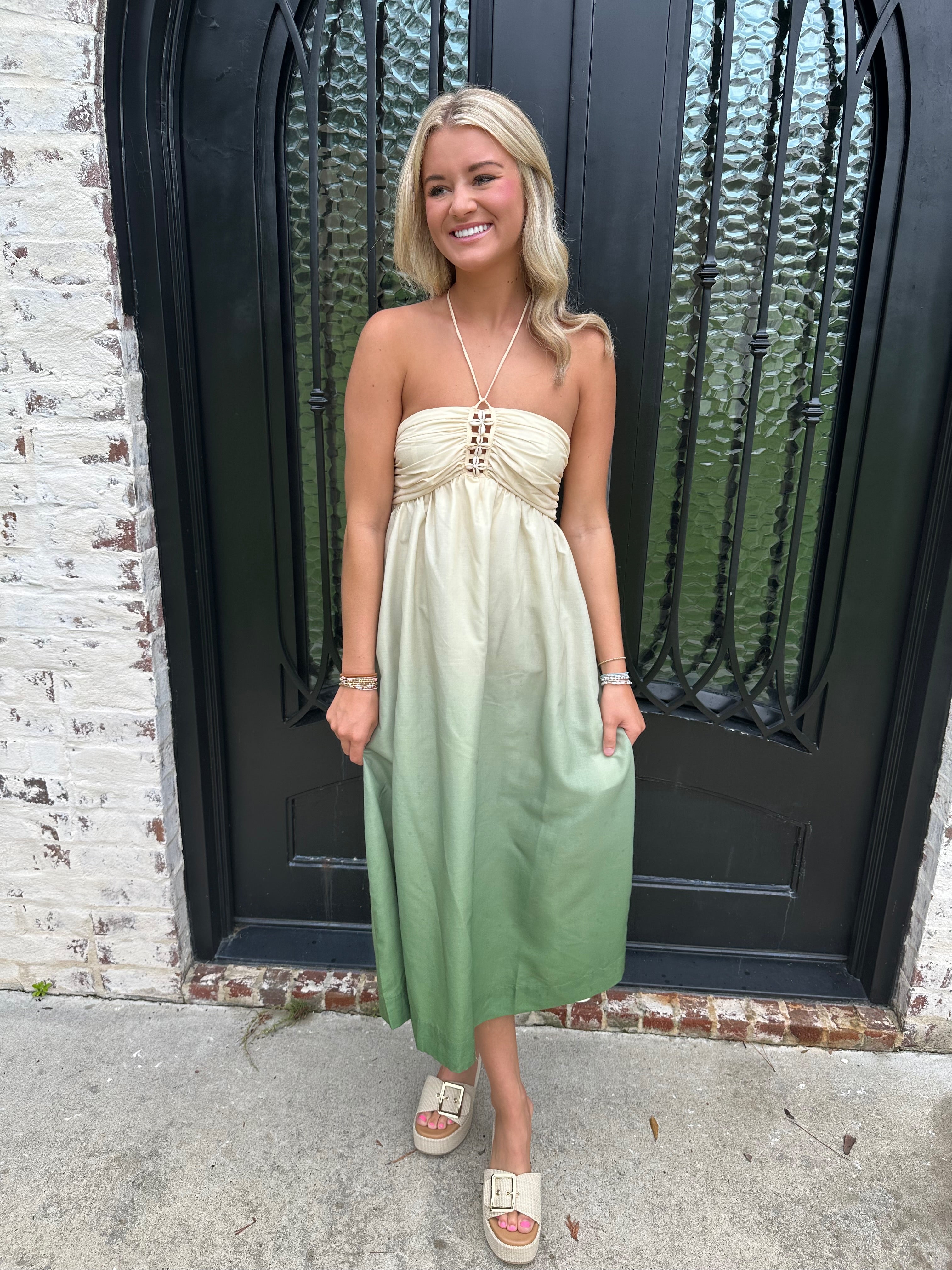 Celine Ombre' Halter Maxi Dress