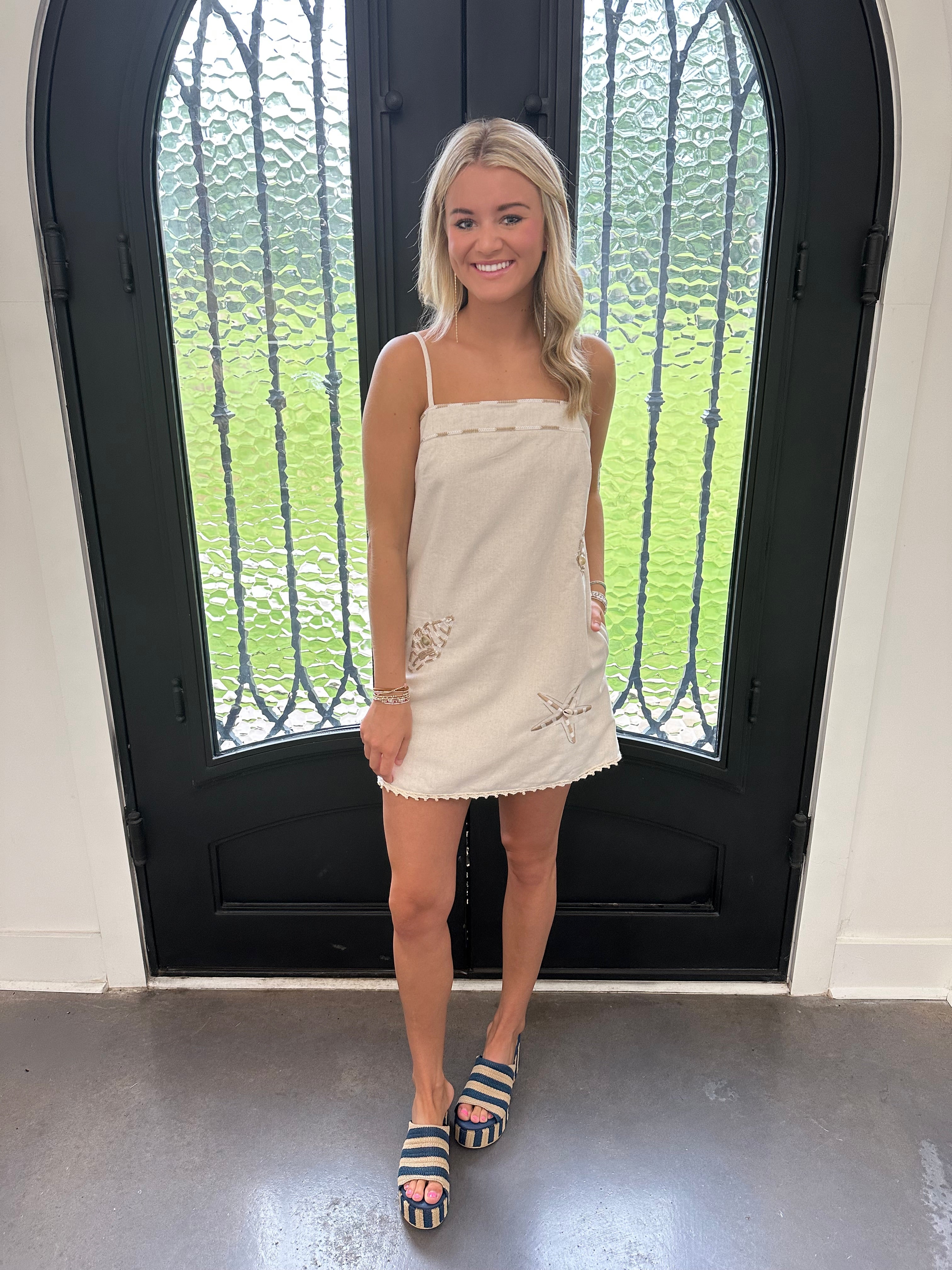 oatmeal linen dress Oatmeal Linen Blend Midi Dress - All Dresses