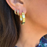 Gold Nailhead Hoop Earrings