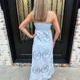 Sally Sells Seashells Maxi Dress in Baby Blue