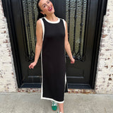 Two Tone Natalia Maxi Dress in Black