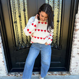 Sweet Heart Embellished Crewneck Sweater