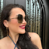 DIFF Donna IV Sunglasses in Brushed Champagne + Cool Matcha Gradient