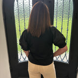 Kate Black Puff Sleeve Top