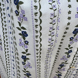 French Floral Button Up Puff Sleeve Top