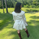 Oversized Collar Mini Dress in Ivory
