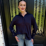 Yeni Button Up Top in Ink