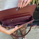 Andi Crocodile Long Clutch in Burgundy