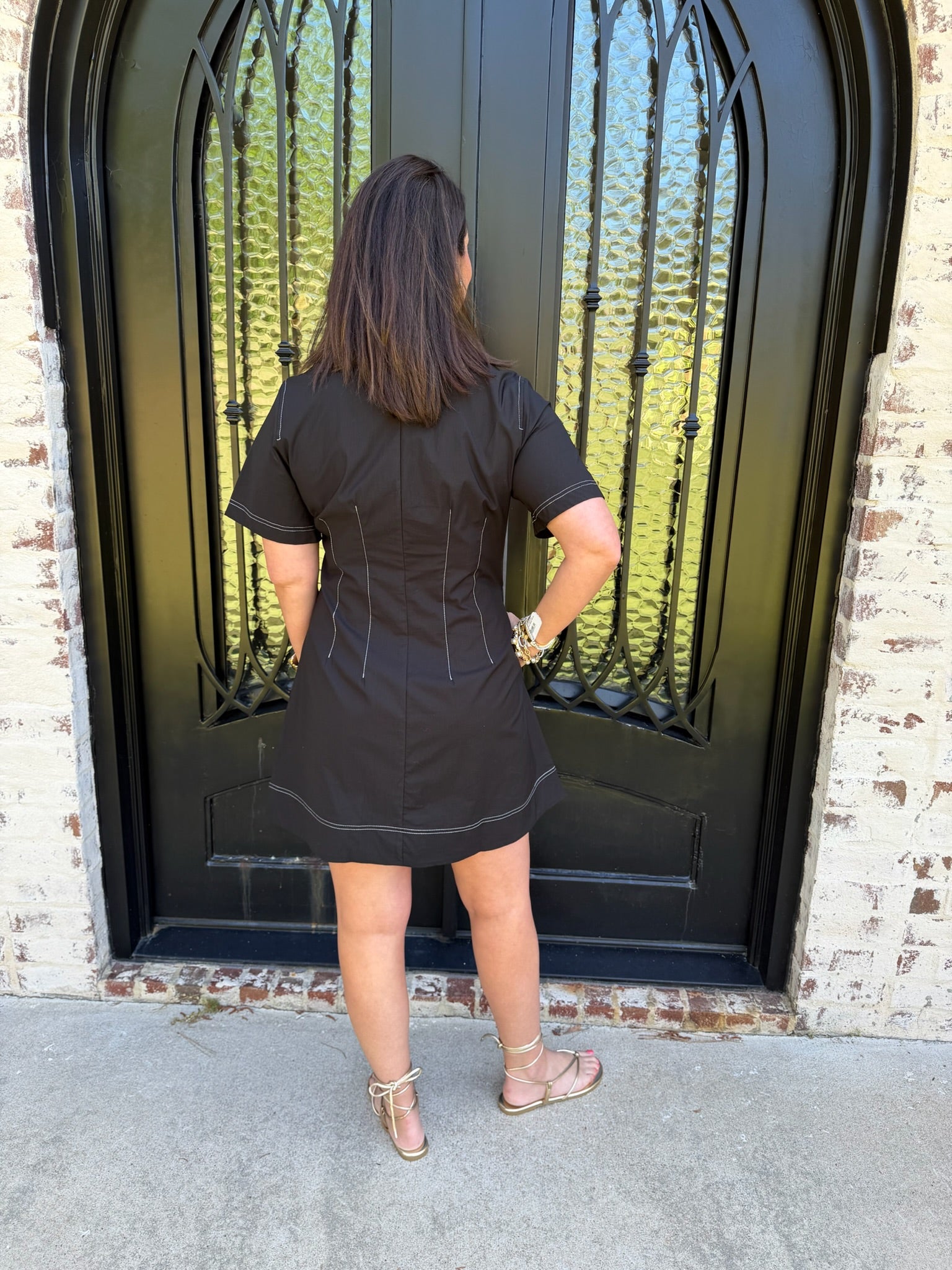 shift little black dress Adele Maternity Sequin Shift Dress Black