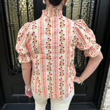 Lover Floral Button Down Top in Red