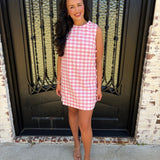 Lina Gingham Mini Dress with Buttons
