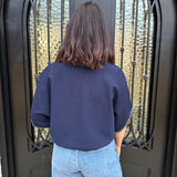 Helenor Whipstitch Top in Navy