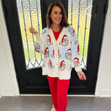 Santa Claus V-Neck Cardigan
