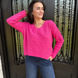 Clarette Sweater in Hot Pink