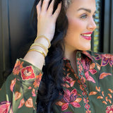 2mm Beaded Stretch Bracelet in Gold