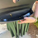 Andi Crocodile Long Clutch in Black