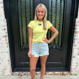 Lulu Mac Babydoll Tee in Neon Yellow