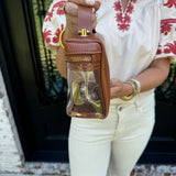 Clear Stadium Bag in Tan