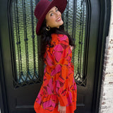 Mary Square Maya Dress in Fire