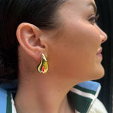 Large Teardrop Earrings in Gold and Silver