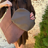 Large Reversible Hobo Purse in Chocolate