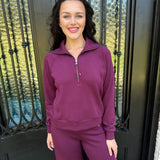Spanx AirEssentials Half Zip in Plumberry