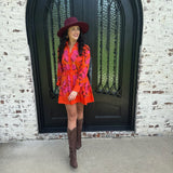 Mary Square Maya Dress in Fire