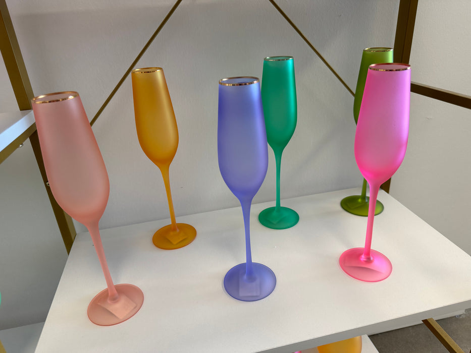 Frosted Flute Glasses