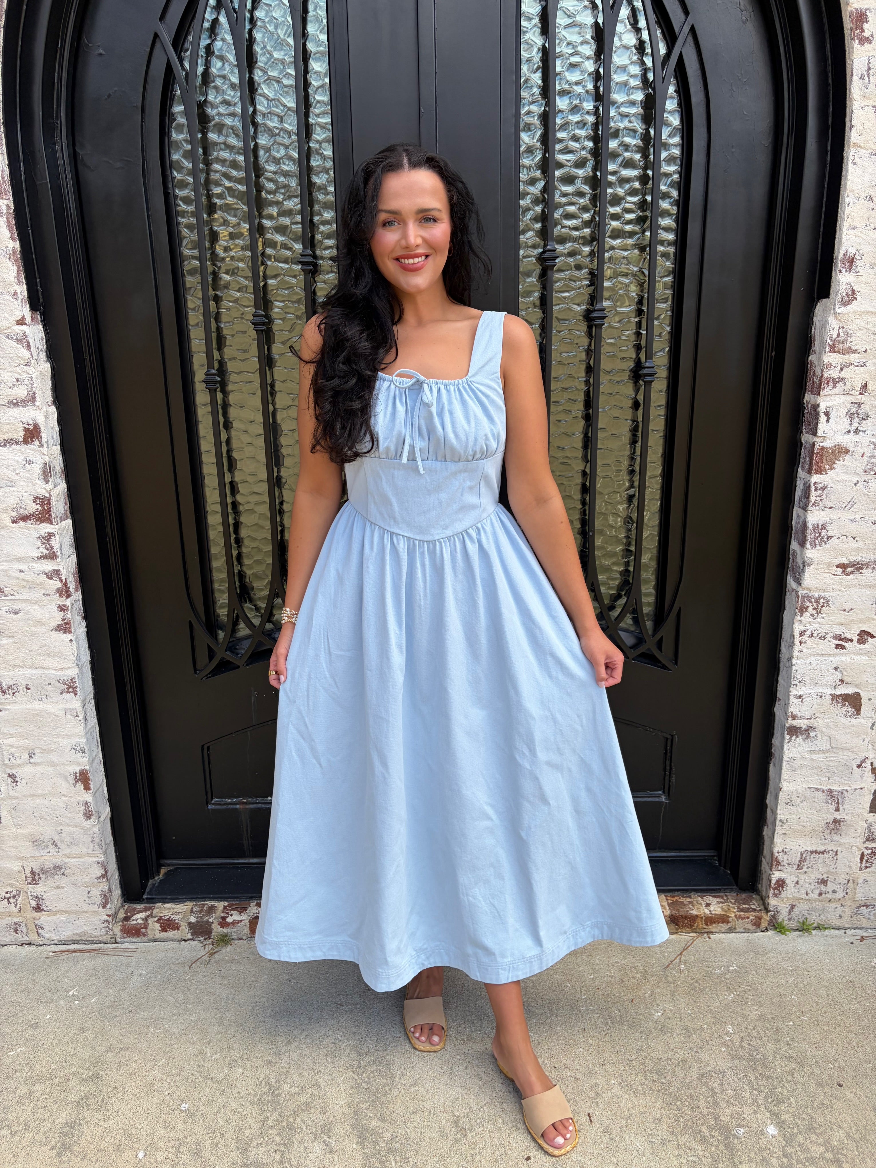 petite corset midi dress Black Oasis Petite Corset Detail Bow Tie Strap Midi Dress