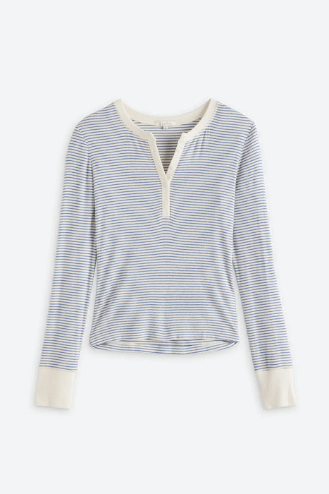 Scarlett Stripe Rib Henley Top