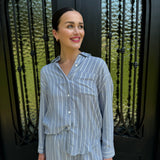 Z Supply River Plaid Button Up in Blue Velvet