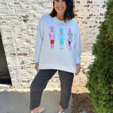 Sarah Sweatshirt Three Nutcrackers in White