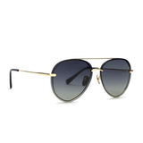 DIFF Lenox Sunglasses in Gold, Black + Grey Polarized Gradient