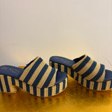 Stripe Heeled Sandal