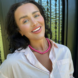 Fuchsia Heishi Beaded Necklace