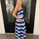 Nelly Striped Dress in Navy
