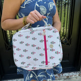 Mary Square Bible Cover Cottage Stripes and Pink Floral