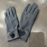 Callie Touchscreen Tech Gloves with Fur Ball - Multiple Colors Available