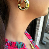 Thick Small Hoop Earrings in Gold