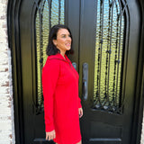 Spanx AirEssentials Half Zip Dress in Red