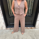 Z Supply Andre Wide Leg Pant in Milk Shake