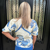 Maude Raya Top in Blue Fresco
