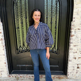 Flemming Stripe Top in Navy