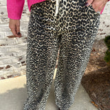 Drawstring Jeans in Leopard Print