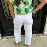 Tractr High Rise Barrel Crop in White