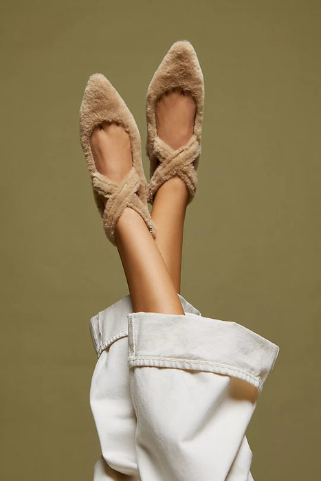 Free People Faux Shearing Parisa Ballerina Flats