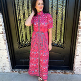 July Hindi Cotton Maxi in Raspberry