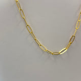 Gold Paperclip Link 16” Necklace