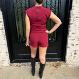 Napa Mini Skort in Burgundy