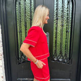 Patriotic Top & Skort Set in Red